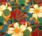 Colorful Tropical Floral Nostalgic Drapery Fabric - Image 6