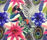 Feather Patterned Fuchsia Floral Sofa Covering Fabric - Image 4