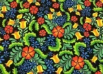 Green Leaf Yellow Red Flower Upholstery Fabric - Image 3