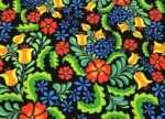 Green Leaf Yellow Red Flower Upholstery Fabric - Image 4