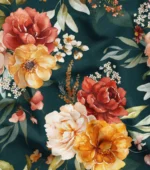 Green Sofa Fabric with Colorful Flower Pattern - Image 4