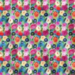 Oil Paint Pink Yellow Red Rose Patterned Upholstery Fabric