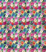 Oil Paint Pink Yellow Red Rose Patterned Upholstery Fabric