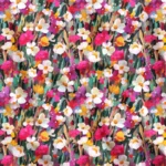 Oil Painting Multicolored Flower Pattern Curtain and Sofa Fabric