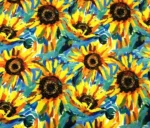 Oil Painting Sunflower Patterned Upholstery Fabric