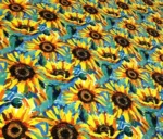 Oil Painting Sunflower Patterned Upholstery Fabric - Image 4