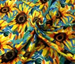 Oil Painting Sunflower Patterned Upholstery Fabric - Image 5