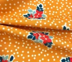Orange Background and Flower Motif Fabric Model - Image 3