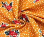 Orange Background and Flower Motif Fabric Model - Image 4