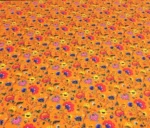 Orange Background Small Floral Upholstery Fabric - Image 3