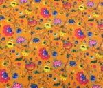 Orange Background Small Floral Upholstery Fabric - Image 4