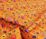 Orange Background Small Floral Upholstery Fabric - Image 5