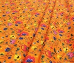 Orange Background Small Floral Upholstery Fabric - Image 6