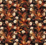 Orange Lily and White Chrysanthemum Flower Pattern Fabric Pattern - Image 4