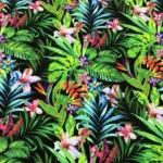 Tropical Green Plants Patterned Upholstery Fabric