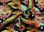 Vintage Dahlia Patterned Black Sofa Covering Fabric - Image 6
