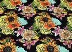 Vintage Dahlia Patterned Black Sofa Covering Fabric - Image 8