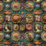 Vintage Floral and Women's Design Upholstery Fabric