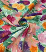 Watercolor Flower Motif Sofa and Curtain Fabric - Image 3