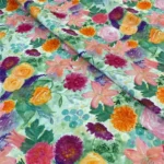 Watercolor Flower Motif Sofa and Curtain Fabric