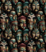 African Faces Designed Upholstery and Curtain Fabric