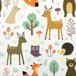 Animal and Forest Patterned Children's Curtain Fabric