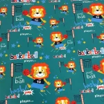 Basketball-themed upholstery fabric.