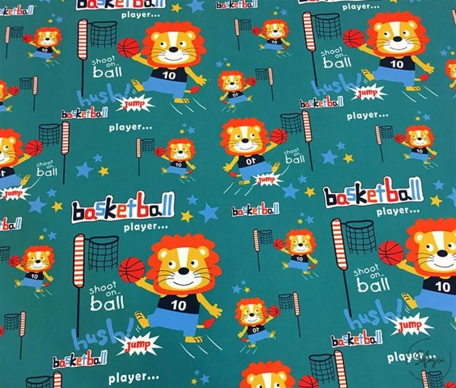 Basketball-themed upholstery fabric. Basketball-themed upholstery fabric. - Image 1