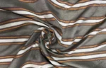 Beige & Brown Minimal Striped Rustic Upholstery Fabric - Image 4