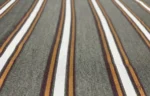 Beige & Brown Minimal Striped Rustic Upholstery Fabric - Image 5