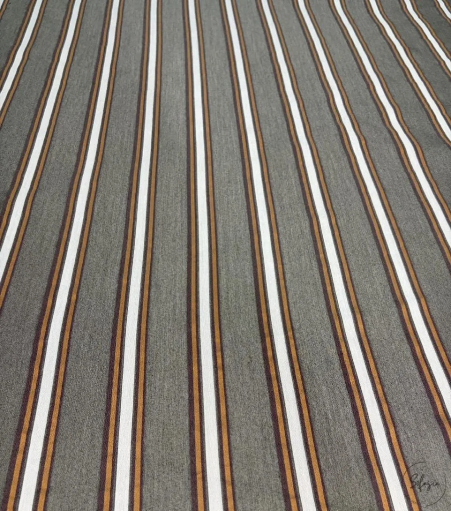 Beige & Brown Minimal Striped Rustic Upholstery Fabric Beige & Brown Minimal Striped Rustic Upholstery Fabric - Image 1