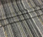 Black and Grey Striped Curtain Fabric - Image 3