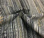 Black and Grey Striped Curtain Fabric - Image 6