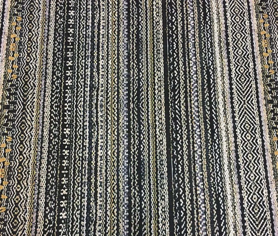 Black and Grey Striped Curtain Fabric Black and Grey Striped Curtain Fabric - Image 1