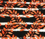 Black and White Striped Curtain Fabric with Orange Leaves - Image 6