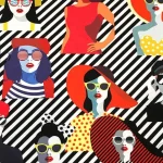 Black and White Striped Women's Pattern Upholstery Fabric