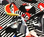 Black and White Striped Women's Pattern Upholstery Fabric - Image 5