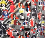 Black and White Striped Women's Pattern Upholstery Fabric - Image 6