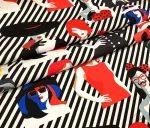 Black and White Striped Women's Pattern Upholstery Fabric - Image 8