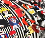 Black and White Striped Women's Pattern Upholstery Fabric - Image 10