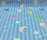 Blue Striped Baby Curtain Fabric - Image 3
