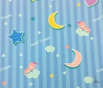 Blue Striped Baby Curtain Fabric