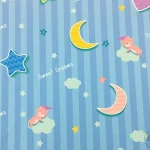 Blue Striped Baby Curtain Fabric