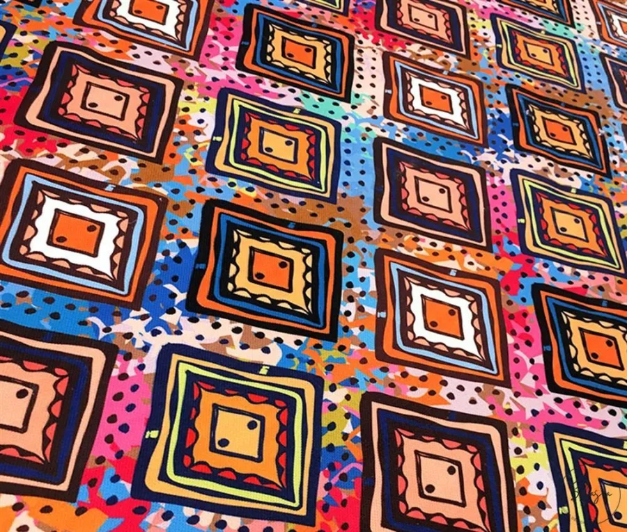Bohemian Style Baklava Pattern Fabric Bohemian Style Baklava Pattern Fabric - Image 1