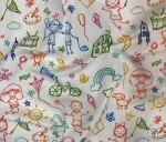 Children's Hand-Drawn Pattern Upholstery Fabric - Image 3