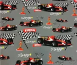 Children's Race Car Patterned Upholstery Fabric