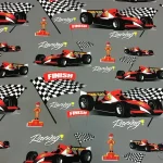 Children's Race Car Patterned Upholstery Fabric