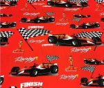 Children's Red Race Car Upholstery Fabric - Image 3