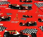 Children's Red Race Car Upholstery Fabric - Image 4