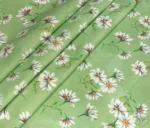Daisy Pattern Upholstery Fabric on Green Background - Image 4